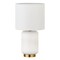 Homeroots 15" Gold and White Ceramic Cylinder Table Lamp With White Drum Shade 546125 - alternate 1