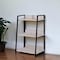 Homeroots 37" Natural and Black Metal Three Tier Ladder Bookcase 486297 - alternate 2