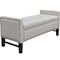 Homeroots 50" Cream and Black Tufted Linen Upholstered Storage Bench with Flip Top 530660 - alternate 6