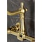 Kingston Brass Two-Handle Wall Mount Bridge Kitchen Faucet, Brushed Brass KS1247WLL - alternate 6