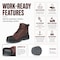 Handpoint Mens 6 in Composite Toe Work Boots-Waterproof Full Grain Leather Safety Boots, 10 81N03-EE-10 - alternate 4