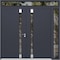 Vdomdoors Aluminum Double Doors Cynex 6777 Grey 1 Sidelight and Top Transom Mirrored Clear Glass Modern Paint CYNEX6777DEXD-GRE-W72+14xH96+14-LH-I - alternate 1