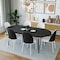 Leisuremod Tule Dining Side Chair with Leather Seat and White Powder-Coated Steel Frame, Black/White, 4PK TWCBL18W4 - alternate 8