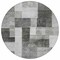 Homeroots 8' Pewter And Black Round Geometric Washable Indoor Outdoor Area Rug 605863 - alternate 4