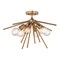 Vaxcel Estelle 6-Light 24 in W Brass Gold Mid-Century Modern Sputnik Semi Flush Ceiling Fixture C0162R - alternate 1
