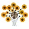 Homeroots 31" Yellow Green And Gold Metal Silent Analog Sunflower Floral Wall Clock 626369 - alternate 3