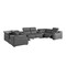 Homeroots Dark Gray Italian Leather Power Reclining U Shaped Eight Piece Corner Sectional With Console 632560 - alternate 9