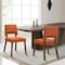 Armen Living Channell Wood Dining Chair in Walnut Finish with Orange Fabric - Set of 2 LCCHCHWAOR - alternate 5