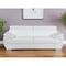 Homeroots 86" White Leather Sofa With Silver Legs 329523 - alternate 2