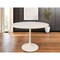 Homeroots 40" White Rounded Marble And Iron Pedestal Base Dining Table 517852 - alternate 4