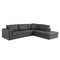 Homeroots Dark Gray Italian Leather L Shaped Two Piece Corner Sectional 482252 - alternate 2