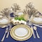Smarty Had A Party White w/Black and Gold Royal Rim Plastic Dinnerware Set (120 Dinner Plates+120 Salad Plates), 240PK 970BGVP-CASE - alternate 1