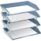 Acrimet Facility 4 Tier Letter Tray Side Load Letter Size Desktop File Organizer Plastic Solid Blue 256.AO - alternate 5