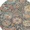 Homeroots 8' Navy Blue Terra Cotta And Beige Round Damask Washable Indoor Outdoor Area Rug 603745 - alternate 5