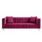 Homeroots 88" Fuchsia Velvet Wood Sofa With Toss Pillows 543976 - alternate 1