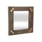 Homeroots 22" Brown Wood With Gold Bows Square Accent Mirror 632514 - alternate 6