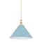 Hudson Valley Lighting Painted No. 2 Pendant in Aged Brass/Blue Bird by Mark D. Sikes MDS352L-AGB/BB - alternate 1