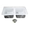Kingston Brass 33-Inch Cast Iron Self-Rimming Double Bowl Drop-In Kitchen Sink, 2-Hole with Basket Strainers x 2 KGT33229D21 - alternate 1