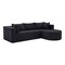 Homeroots 105" Black Corduroy Modular Sofa Chaise With Toss Pillows 723852 - alternate 5