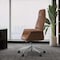Leisuremod Summit High-Back Office Chair in Faux Leather & Aluminum Frame with Swivel & Tilt, Dark Brown SOT21DBRL - alternate 4