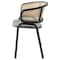 Leisuremod Ervilla Dining Chair with Stainless Steel Legs Velvet Seat and Wicker Back, Beige, 2PK EC20BG2 - alternate 4