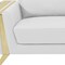 Homeroots 90" White Italian Leather Sofa With Gold Legs 491053 - alternate 6