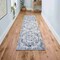 Jonathan Y Keesha Bold Distressed Medallion Low-Pile Machine-Washable Cream/Blue 2 ft. x 8 ft. Runner Rug WSH316B-28 - alternate 5
