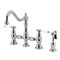 Kingston Brass Bridge Kitchen Faucet with Brass Sprayer, Polished Chrome KS3271BPLBS - alternate 1