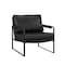 Homeroots 27" Black Faux Leather Arm Chair 526383 - alternate 4
