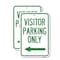 Signmission Reserved Parking Sign Visitor Parking Only With Left A, 18'' X 24'', Heavy Gauge Aluminum, 2PK A-1824-2PACK-23021 - alternate 1