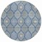 Homeroots 8' Navy Blue Ivory And Taupe Round Floral Medallion Washable Indoor Outdoor Area Rug 614607 - alternate 3