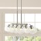 Jonathan Y Julian 33.5" 8-Light Farmhouse Bohemian Iron/Glass Linear LED Pendant, Nickel/Clear JYL7570B - alternate 8