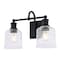 Vaxcel Northbrook 16 in. 2-Light Traditional Black Bathroom Vanity Fixture, Glass Shade W0513 - alternate 1