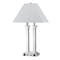 Homeroots 26" Nickel Metal Two Light Desk USB Table Lamp With White Novelty Shade 524756 - alternate 3