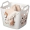 Basicwise Flexible Plastic Laundry Basket - Square Storage Hamper with Side Handles for Easy Carrying QI003857.WT - alternate 7