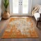 Homeroots 3' X 5' Orange And Ivory Abstract Washable Indoor Outdoor Area Rug 612340 - alternate 6