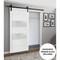 Sartodoors Sturdy Barn Door 2 lites, Lucia 4010 White Silk with Frosted Glass, 6.6FT Rail Hangers Heavy Hardwa LUCIA4010BD-B-WS-18 - alternate 1