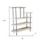 Homeroots 58" White and Gray Iron and Solid Wood Five Tier Bookcase 482680 - alternate 3