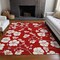 Homeroots 9' X 12' Red Ivory And Gray Floral Washable Indoor Outdoor Area Rug 599920 - alternate 5