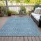 Homeroots 10' X 14' Teal Blue And Ivory Geometric Washable Indoor Outdoor Area Rug 612147 - alternate 6