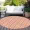 Homeroots 8' Coral And Beige Round Ogee Washable Indoor Outdoor Area Rug 601544 - alternate 7