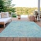 Homeroots 8' X 10' Teal Blue And Pink Floral Medallion Washable Indoor Outdoor Area Rug 616637 - alternate 6