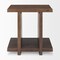 Homeroots 22" Brown Solid Wood Sled End Table With Shelf 604028 - alternate 6