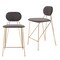 Homeroots Set of Two 26" Gray and Gold Velvet and Steel Low Back Counter Height Bar Chairs, 2PK 555741 - alternate 1
