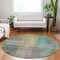 Homeroots 8' Green Gold And Teal Blue Round Abstract Washable Indoor Outdoor Area Rug 588428 - alternate 5