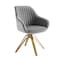 Homeroots 23" Gray Velvet And Gold Swivel Arm Chair 524859 - alternate 4