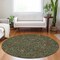 Homeroots 8' Emerald Brown And Red Round Floral Washable Indoor Outdoor Area Rug 604591 - alternate 4