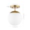 Jonathan Y Marcel Bistro 7.75" 1-Light Bohemian Farmhouse Iron/Frosted Glass LED Semi Flush Mount, Brass Gold/Wh JYL7499A - alternate 5