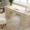 Martha Stewart Kayden Single-Drawer Desk w/Dual 3 Drawer File Cabinets in Light Natural w/Brushed Gold Hardware KHO-23042-TBFC2-LNT-GLD-MS - alternate 6