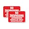 Signmission No Trespassing Authorized Vehicles Only Beyond Poi, 18'' X 24'' 2 Signs, Heavy Gauge Aluminum, 2PK A-1824-2PACK-24959 - alternate 1
